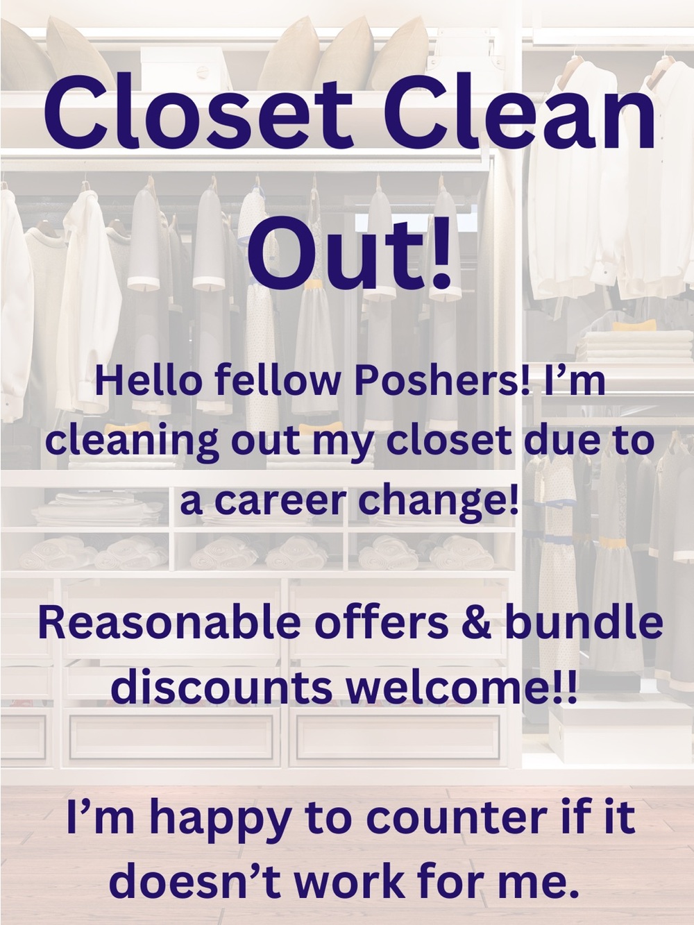Closet Clean-Out Promotional Poster - Navy Text